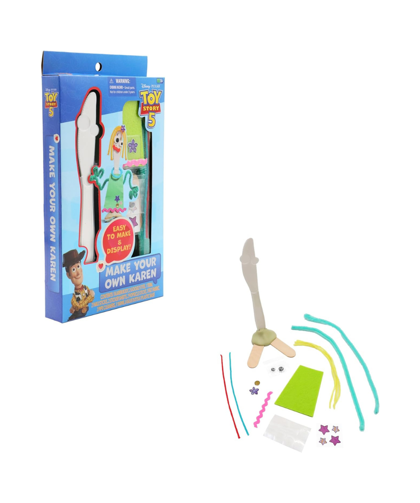 Disney Pixar Toy Story 5 Make Your Own Karen DIY Craft Kit for Kids, Creative Character Building Activity Set with Stickers and Accessories, Arts and Crafts Toy Gift Ages 3+