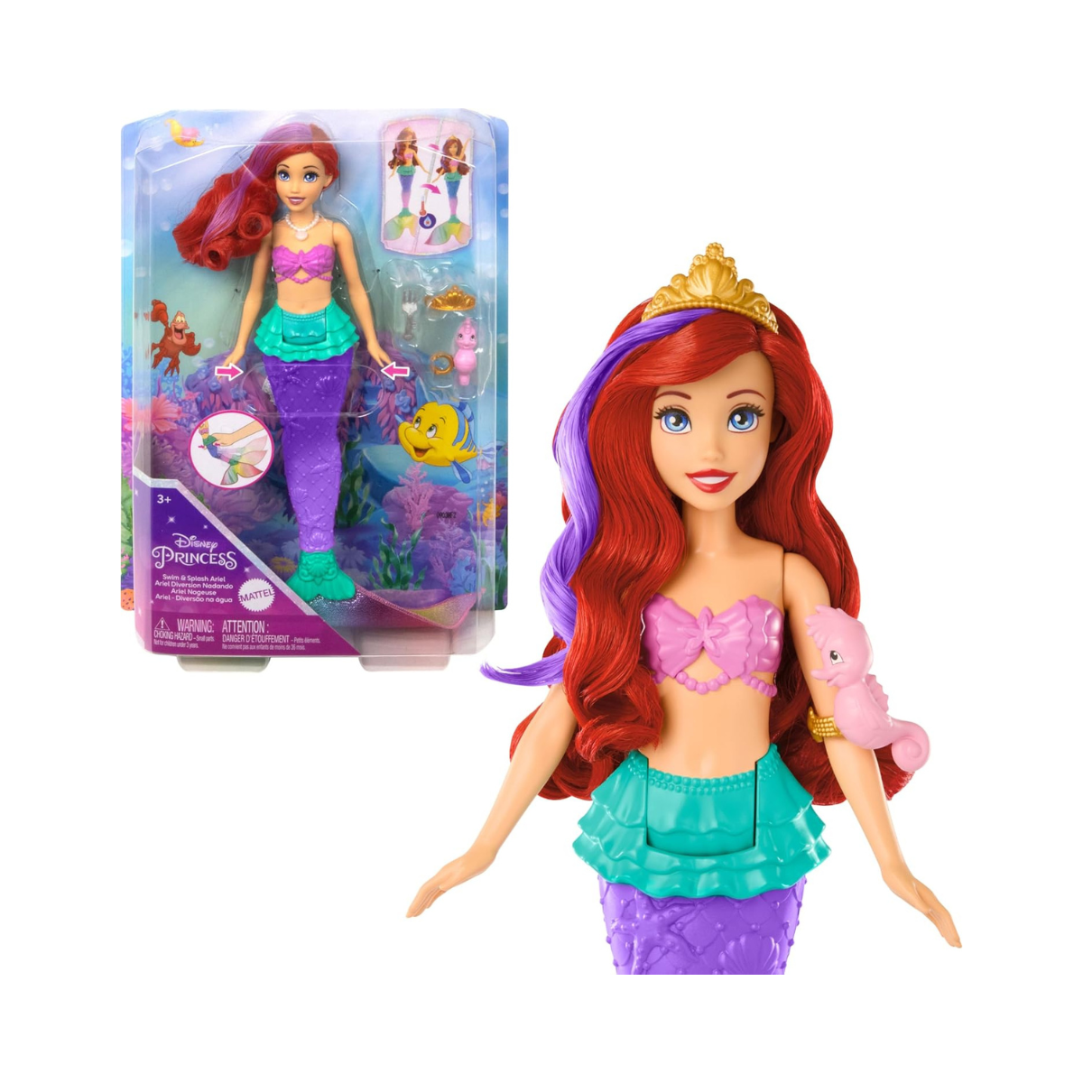 Mattel Disney Princess Toys, Ariel Swimming Mermaid Doll