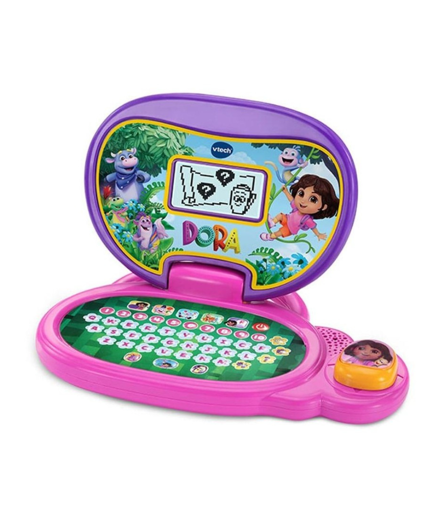 VTech Dora More to Explore Learning Laptop for Kids, Interactive Educational Toy with Backlit LCD Screen, QWERTY Keyboard, English & Spanish Learning Activities, Ages 3+