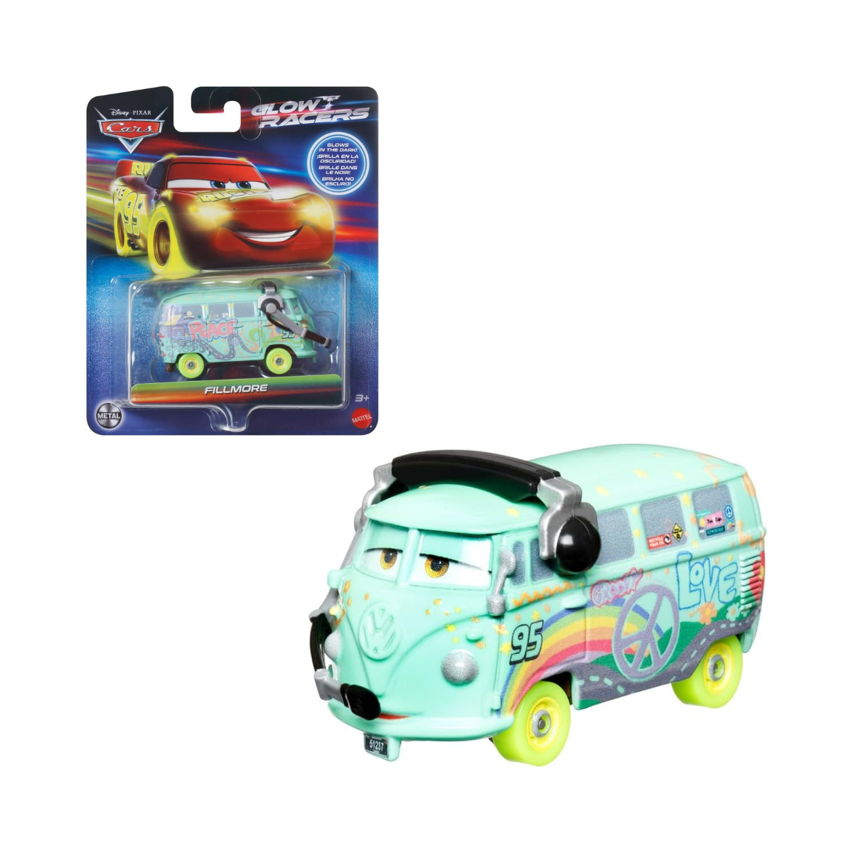 Disney Cars Glow Racers Fillmore 1:55 Scale Diecast Vehicle