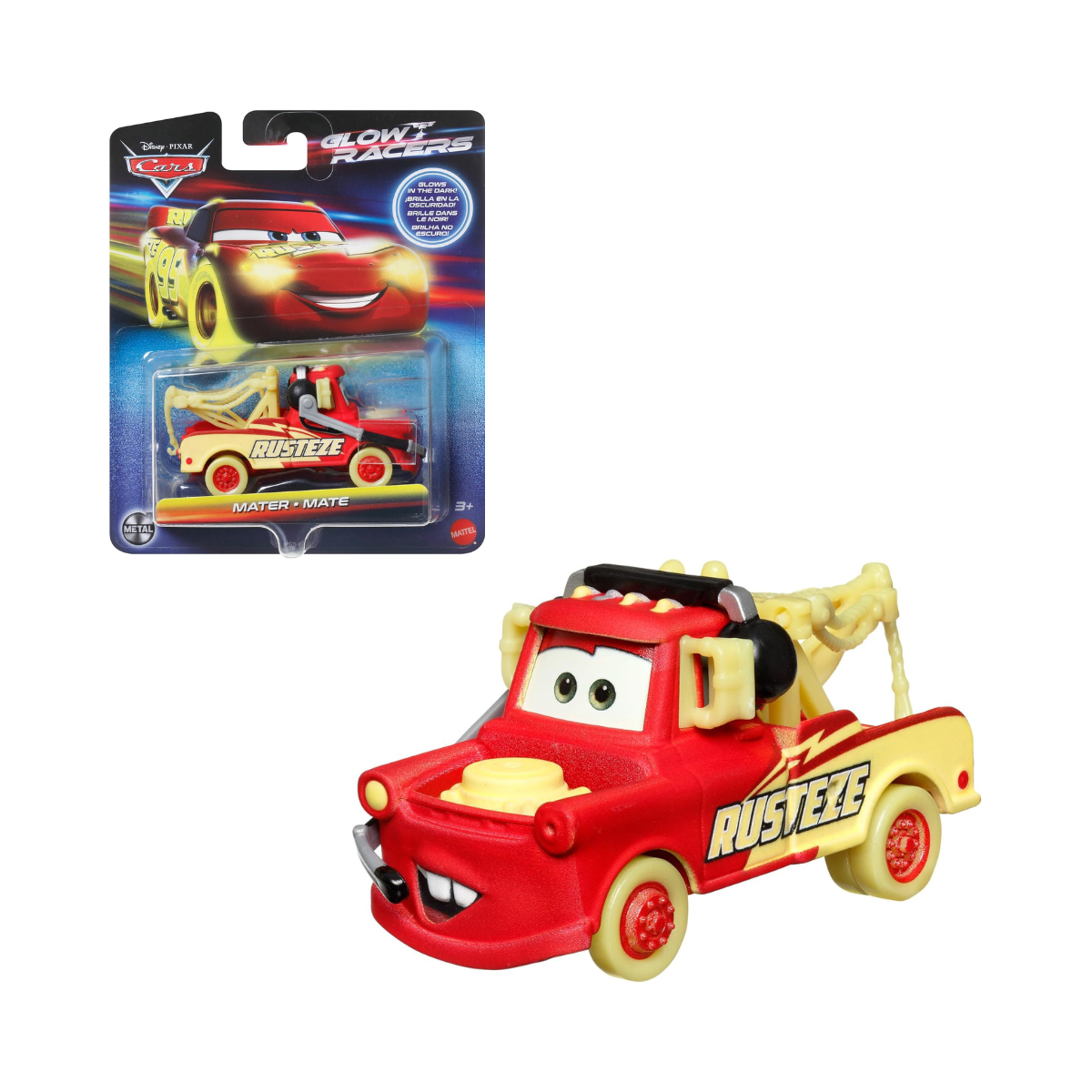 Disney Pixar Cars Glow Racers - Mater - Cars Metal