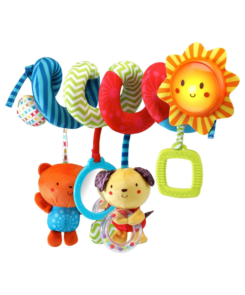 VTech Sunny Days Musical Spiral Activity Toy with Light-Up Sun, Songs, Melodies, Mirror, Rattle & Sensory Toys for Strollers and Infant Carriers, Ages 0+ Months