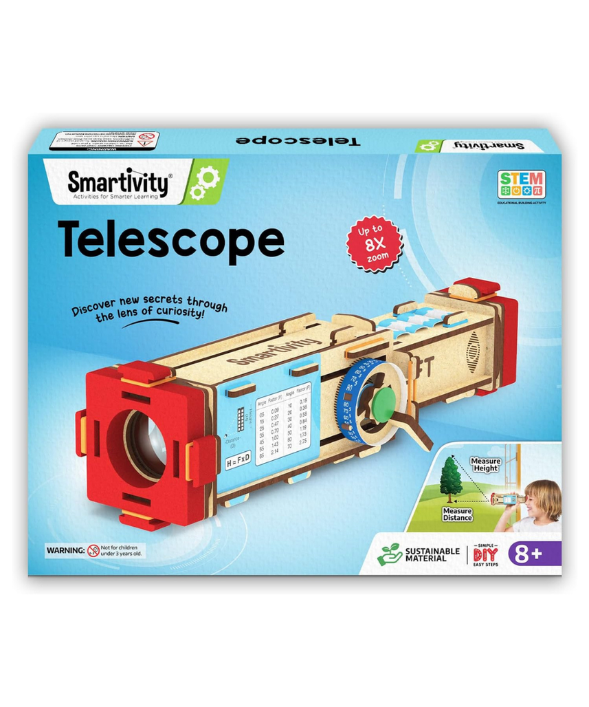 Smartivity Telescope Toy for Kids Age 8, 9, 10, 11, 12, 13, 14 Years Old | Measure Height & Distance | Birthday Gift for Boys & Girls | DIY Science Toys for Kids 8-14 Years