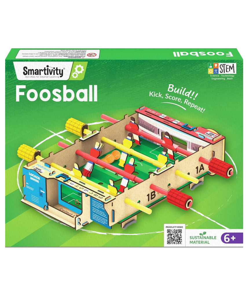Smartivity DIY Foosball, Mini Football, Soccer Table Stem Educational Fun Toys, Educational & Construction Based Activity Game for Kids 6 to 14, Gifts for Boys & Girls