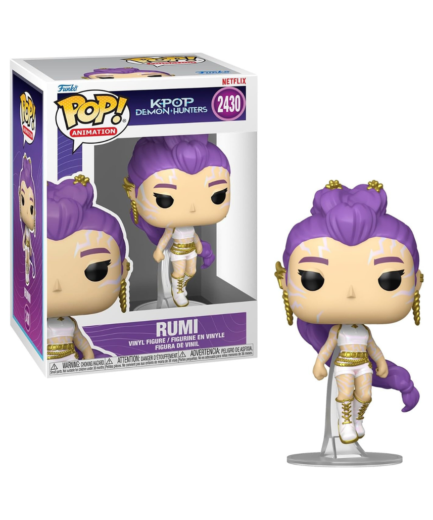Funko POP! Animation: Netflix - KPOP Demon Hunters - Rumi - 1 in 6 chance of receiving the rare Chase variant (Glow in the Dark) - Styles Vary - Collectable Vinyl Figure - Gift Idea