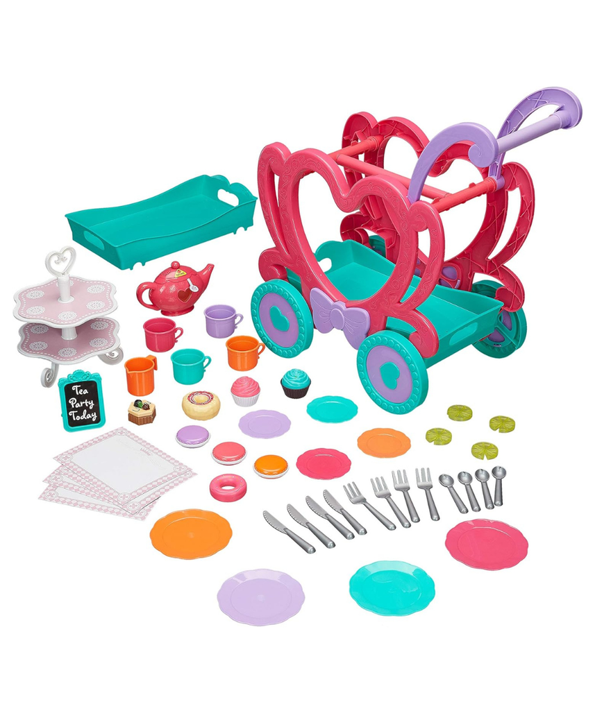 Boley Tea Cart Toy Set 47 Pieces, Pretend Play Tea Party Trolley with Tea Accessories for Kids, Role Play Toy Set, Ages 3+