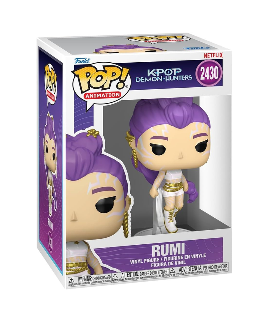 Funko POP! Animation: Netflix - KPOP Demon Hunters - Rumi - 1 in 6 chance of receiving the rare Chase variant (Glow in the Dark) - Styles Vary - Collectable Vinyl Figure - Gift Idea