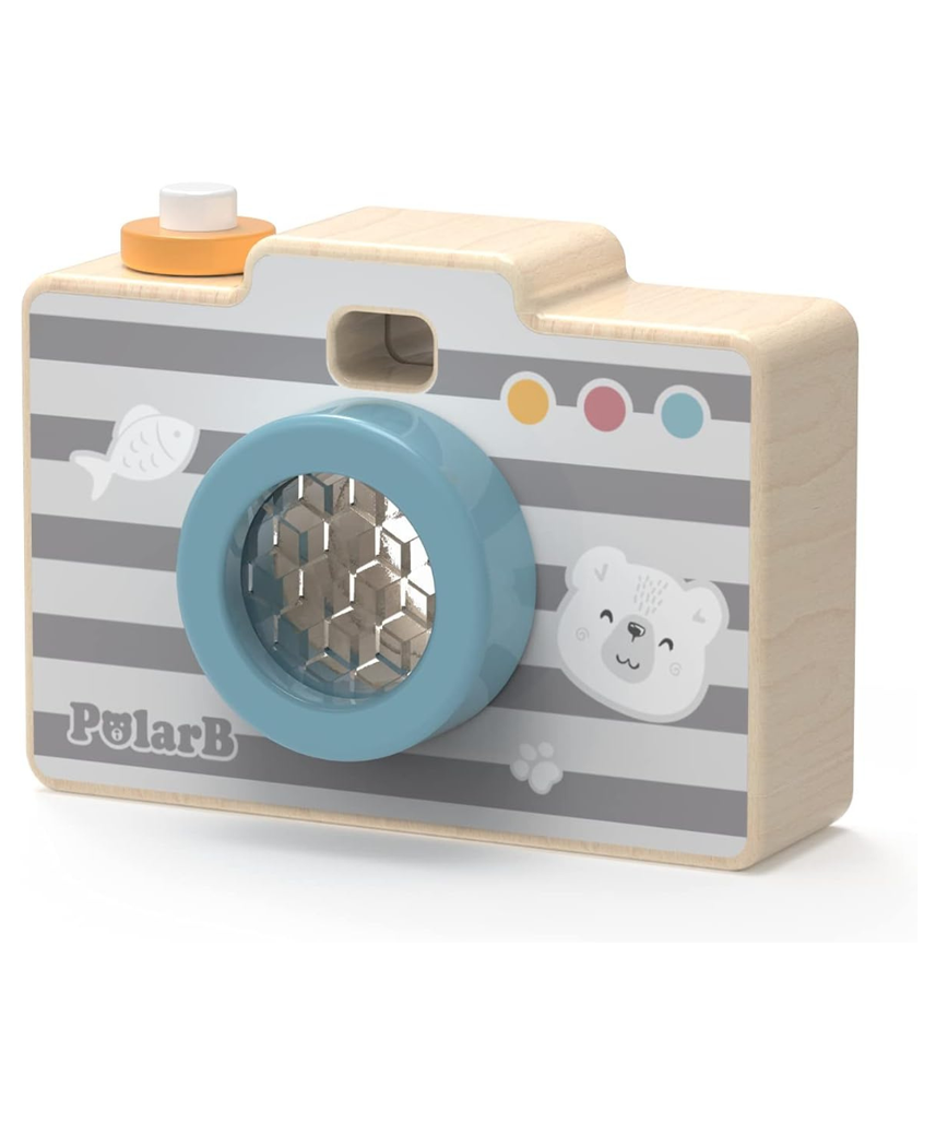 Polarb Pretend Play Wooden Camera Toy For Toddlers Ages 18+ Months