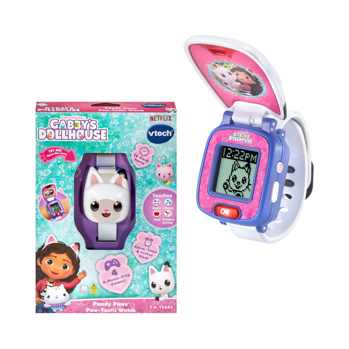 Vtech - Gabby's Dollhouse Pandy Paws' Paw-Tastic Watch - Multicolour | Suitable ages for 3 + up