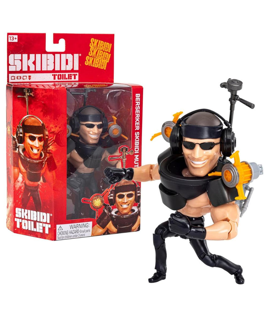 Skibidi Toilet Deluxe Figure Series 2 Berserker Mutant, Official 6 Inch Collectible Action Figure with 22 Moving Parts for Kids 13+