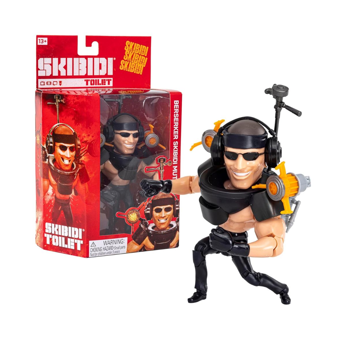 Skibidi Toilet Deluxe Figure Series 2 Berserker Mutant, Official 6 Inch Collectible Action Figure with 22 Moving Parts for Kids 13+