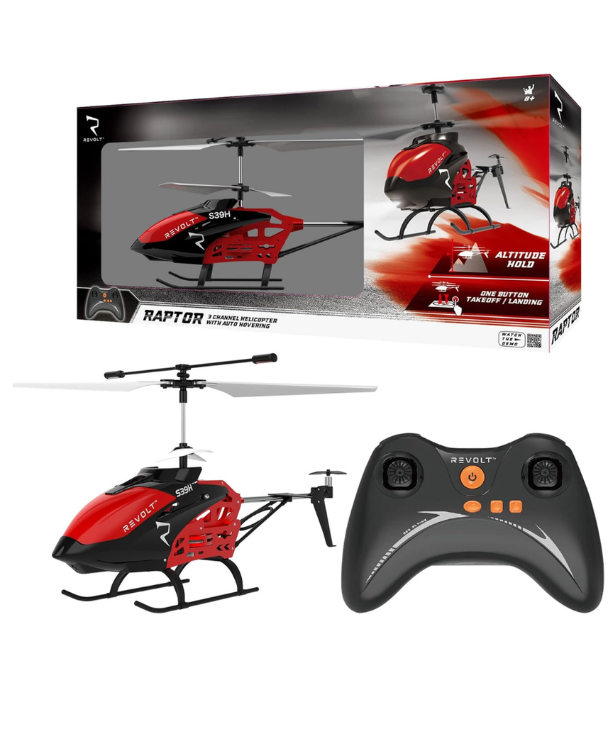 SYMA Revolt Raptor XL Helicopter with Auto-Hover S39H, 2 Speeds, 33cm Long, Ages 8+ - Mutli
