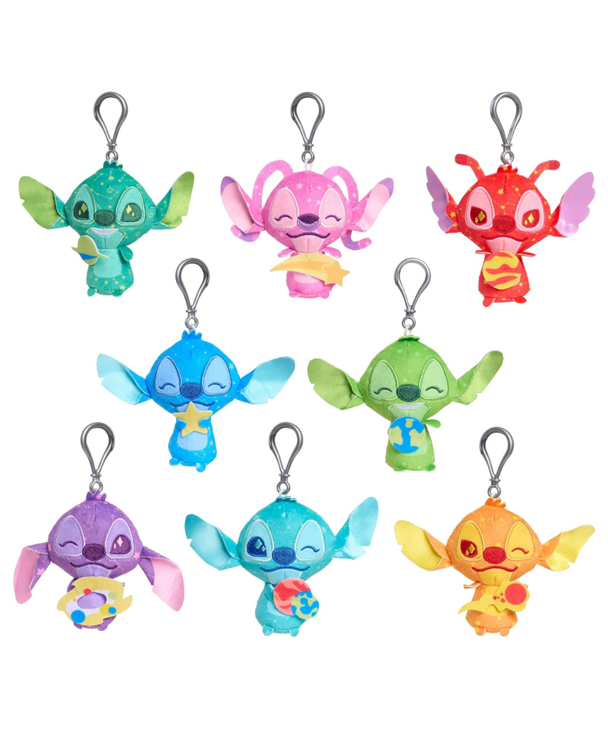 Just Play Disney Stitch Outta This World Clip-On Blind Bag Plush, Mystery 3.5-inch Colorful Plushie, Kids Toys for Ages 2 Up