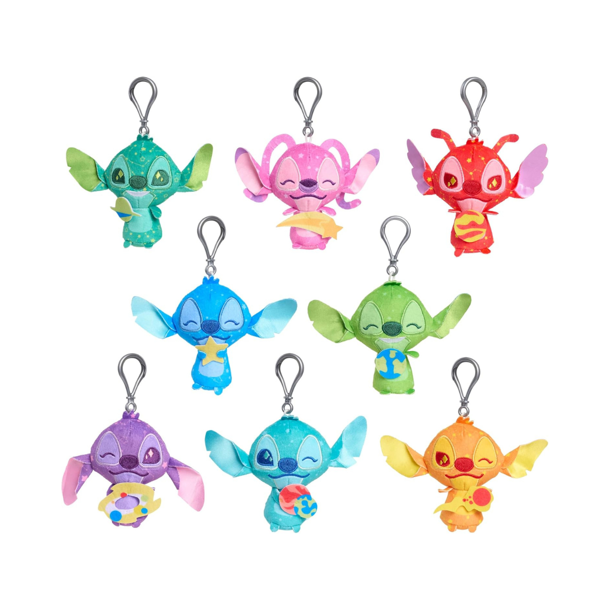 Just Play Disney Stitch Outta This World Clip-On Blind Bag Plush, Mystery 3.5-inch Colorful Plushie, Kids Toys for Ages 2 Up