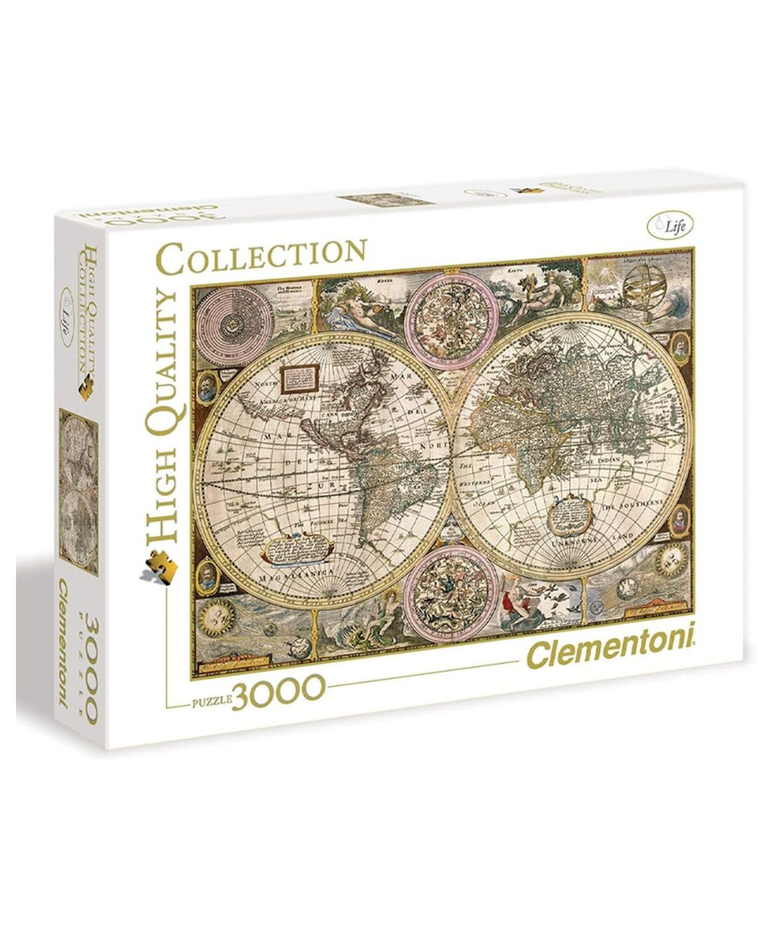 Clementoni 33531.2 Autre Clementoni-33531- Collection-Old Map-3000 Pieces, Multicoloured