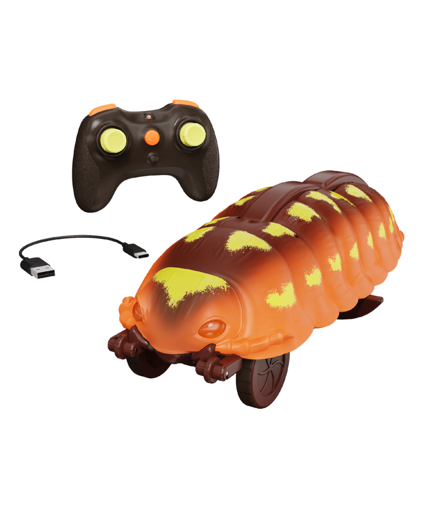Terra RC Rolling Giant Pillbug | Easy to Control | Remote Control Bug That Rolls, Curls, Races & Balls Up | Glowing LED Eyes | Fun & Educational Insect Toy for Kids | For age 5+