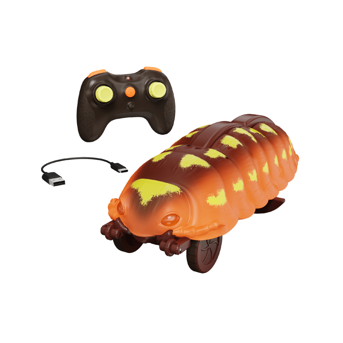 Terra RC Rolling Giant Pillbug | Easy to Control | Remote Control Bug That Rolls, Curls, Races & Balls Up | Glowing LED Eyes | Fun & Educational Insect Toy for Kids | For age 5+