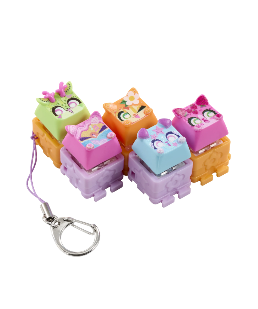 Clickeez Series 2, 5 Pack Clickable Keyboard Collectibles with Keychain and Collector Guide, Fidget Sensory Toy for Kids Ages 6+