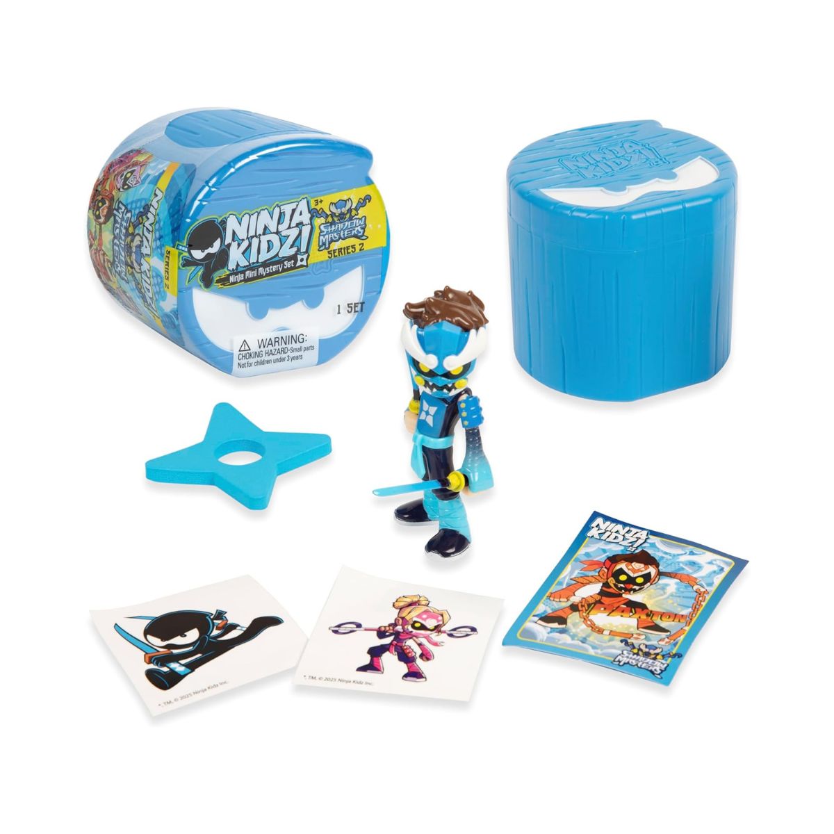 Ninja Kidz Mini Mystery Set, Official Licensed Surprise Toy Pack with Mystery Figure, Trading Card, Stickers & Foam Ninja Star