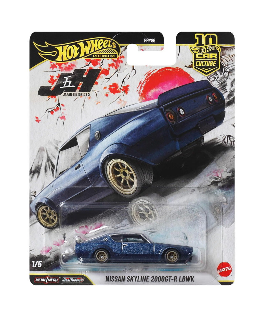 Hot Wheels LB Nissan Skyline 2000GT-R LBWK Autokultur Vehicle, High Quality 1:64 Scale Die-Cast Toy Car with Real Riders Tyres and Metal/Metal Body and Chassis, JKF11