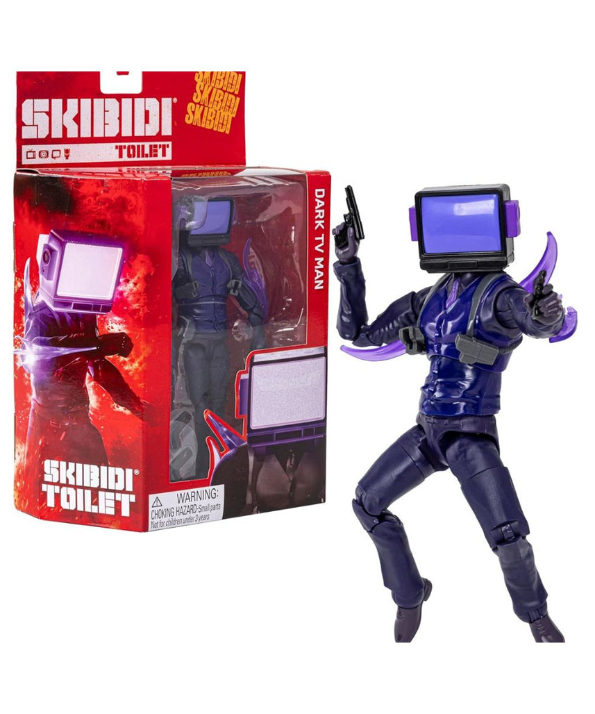 Skibidi Toilet Deluxe Figure Series 2 Dark TV Man, Official 6 Inch Collectible Action Figure with 22 Moving Parts for Kids 13+