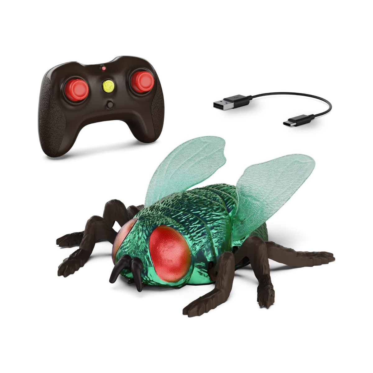 Terra RC Climbing Fly | Gravity-Defying Insect Toy | Crawls on Walls, Floor & Ceiling | Powerful Suction | Realistic Wings & Legs | Easy to Control | 3 Modes | Rechargeable | Ages 5+
