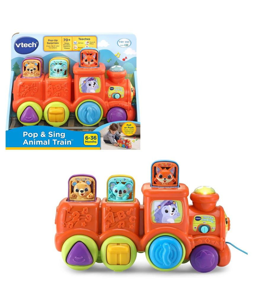 VTech - Pop and Sing Animal Train | Interactive & Developmental Toy with Sounds and Music | For Boys & Girls, Suitable for Ages 3 Months+