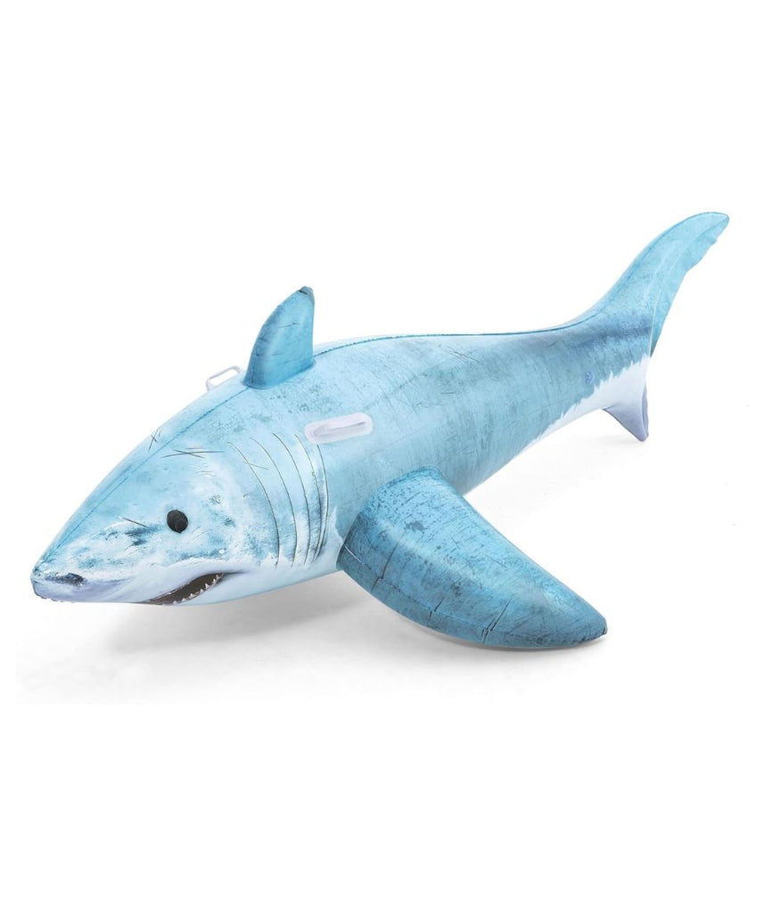 Bestway Realistic Shark Rider 183X102 Inflatable Water Float Ride on, Multicolor