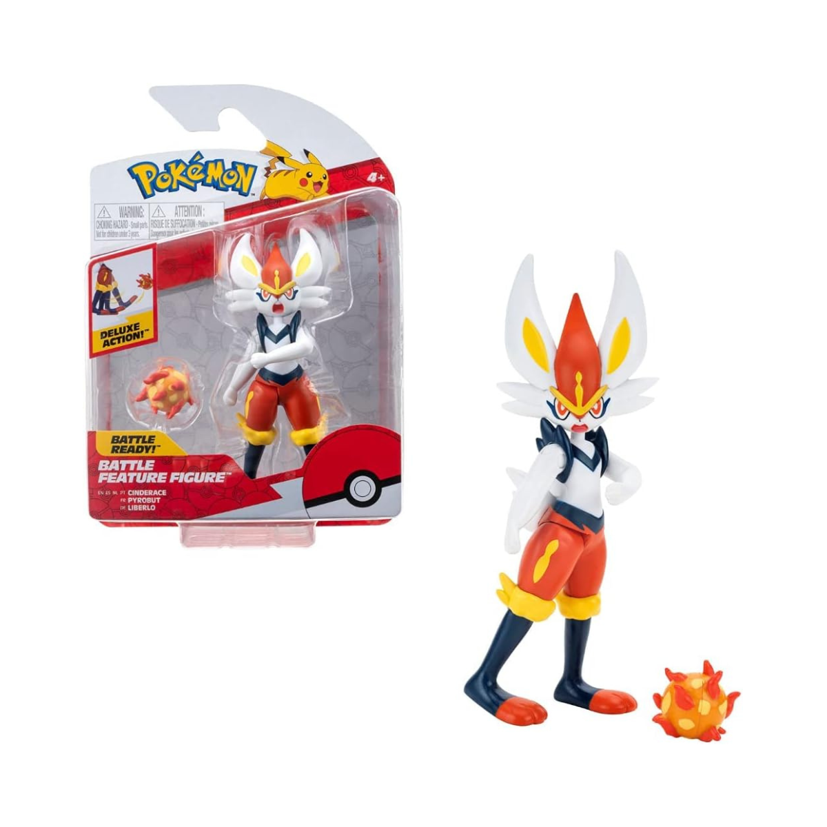 Pokemon Cinderace 11 cm Figures, Detailed Official Figures, Deluxe Action, Battle Ready, Action Figurines, Collectibles, Display Toys for Boys, Battle Feature Figures