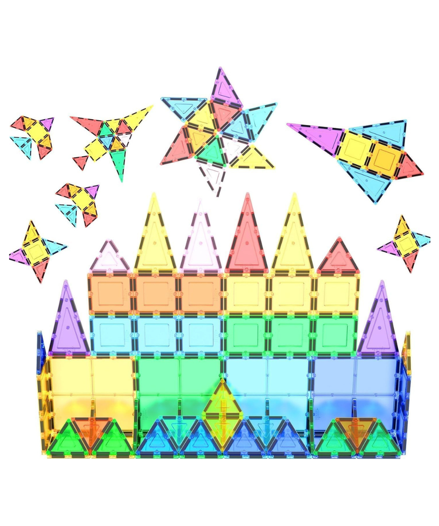 Picasso Tiles Magnetic Tile Classic Toy Building 61 Piece Set