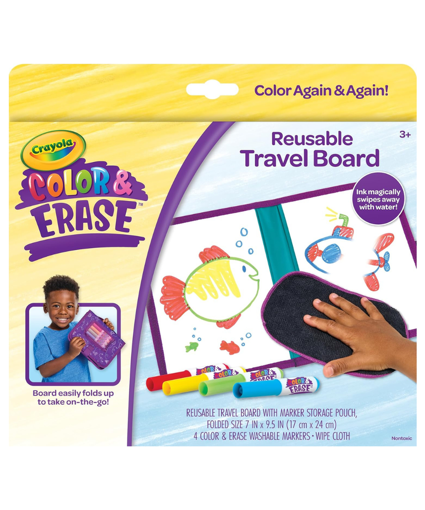 Crayola Color & Erase Drawing Board for Kids, Travel Coloring Kit, Gift 3+
