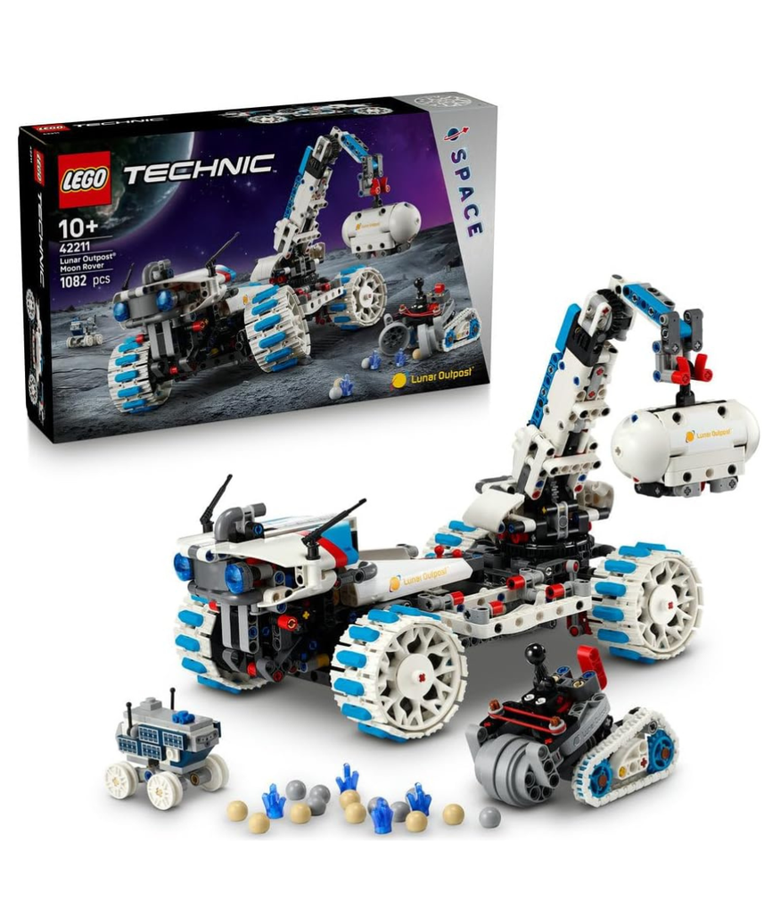 LEGO Technic Lunar Outpost Moon Rover Space Vehicle - Interactive STEM Toy with a Crane & Solar Panels - Robot Model - Birthday Gift for 10+ Year Old Boys & Girls - 42211