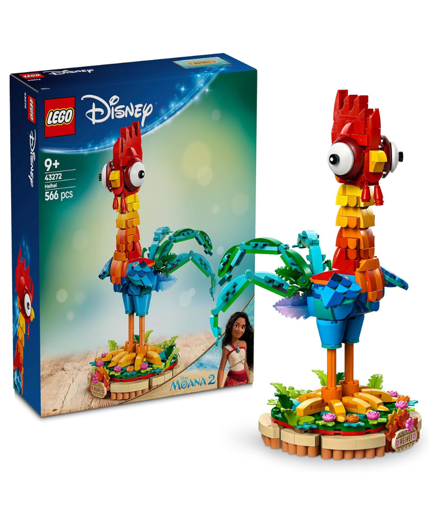 LEGO | Disney Moana 2 Heihei Building Toy - Play and Display Animal Figure with a Rotating Head, Posable Wings & Tail Feathers plus a Stand - Ramadan Gift for 9+ Year Old Girls - 43272