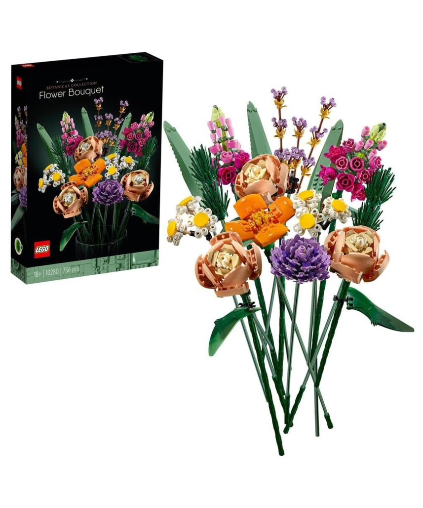 LEGO Botanicals Flower Bouquet - Artificial Flowers Set for Adults incl. Roses, Snapdragons, Poppies, Asters & Daisies - Ramadan Gift Idea for Women and Men - Botanical Collection - 10280