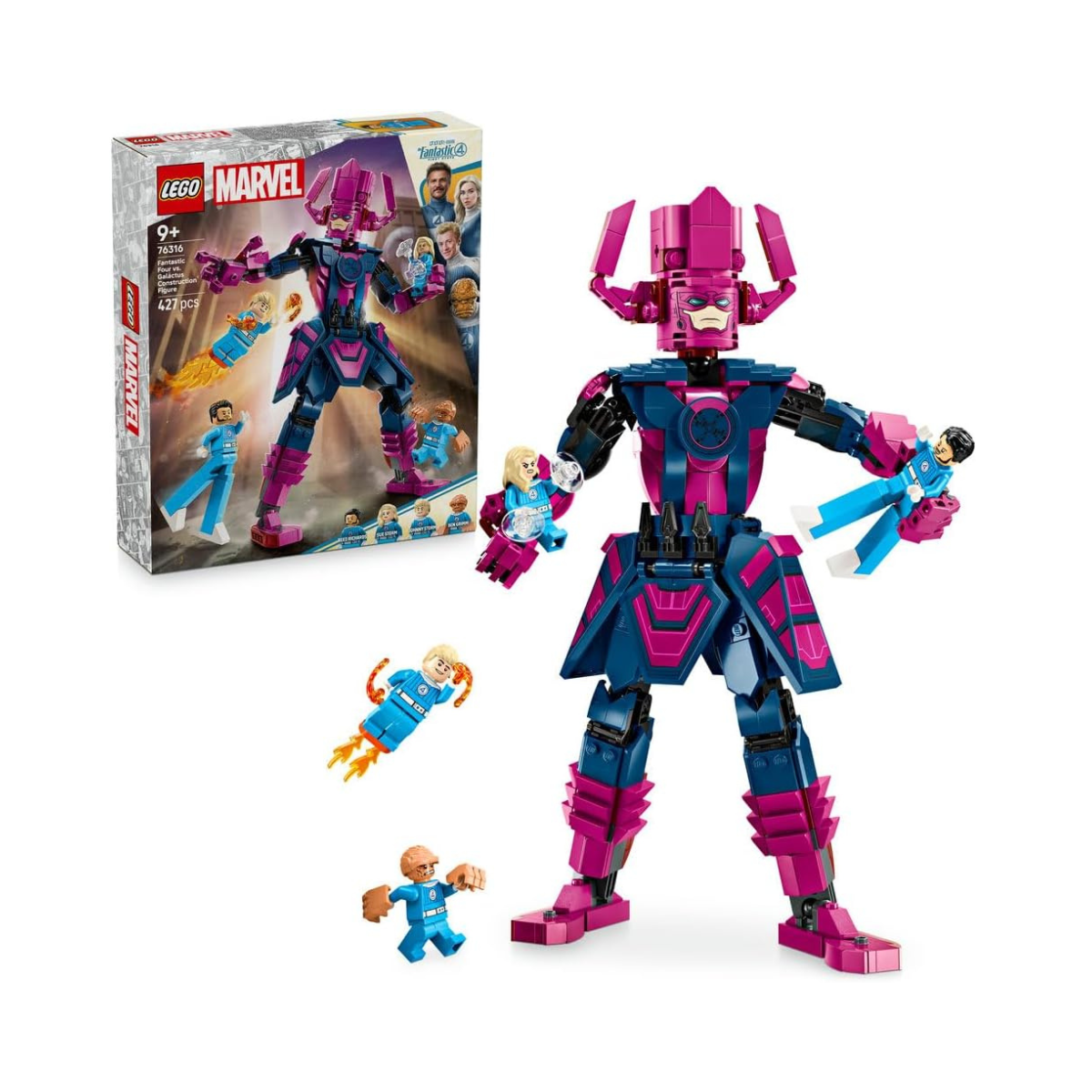 LEGO Marvel Fantastic Four vs. Galactus Construction Figure - Building Toy with Reed Richards, Invisible Woman, The Thing & Human Torch Minifigures - Movie Set for 9+ Year Old Boys & Girls - 76316
