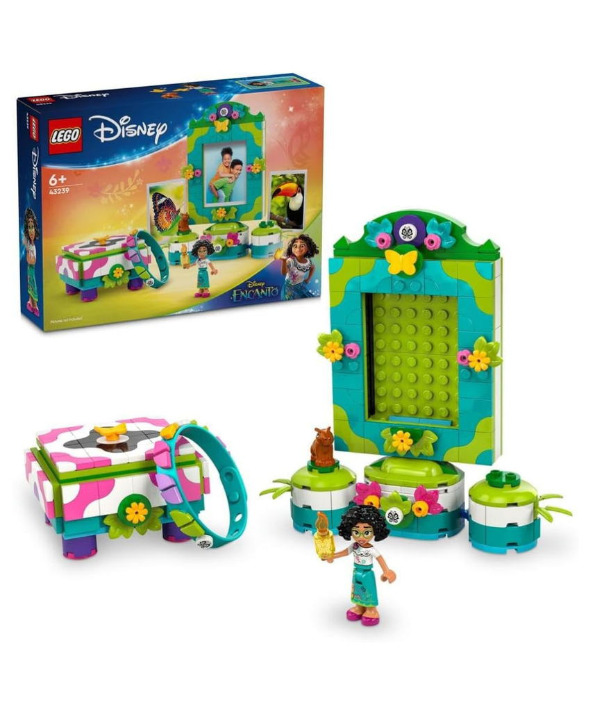 LEGO ǀ Disney Encanto Mirabel’s Photo Frame and Jewellery Box, Buildable Toy for Kids with Wearable Bracelet and Mirabel Madrigal Character Minidoll Figure, Ramadan Gift for Girls and Boys 43239