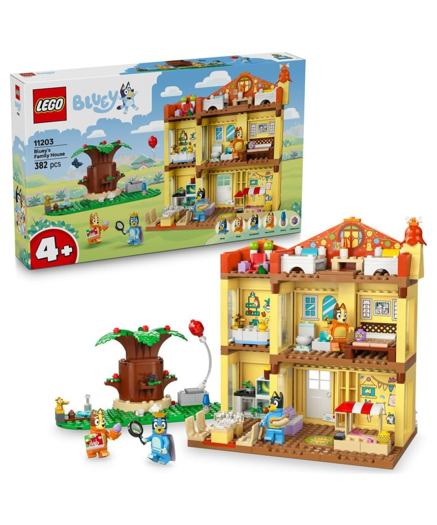 LEGO Bluey: Bluey's Family House Toy - Modular Playset with Multiple Rooms, a Garden, 4 Minifigures & Fun Accessories - Birthday Gift for 4+ Year Old Girls & Boys or TV Show Fans - 11203