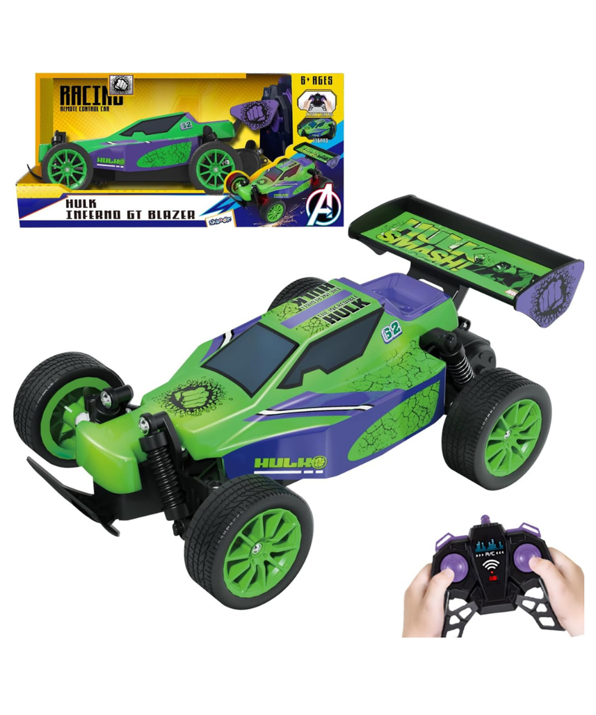 Marvel Hulk Inferno GT Blazer 2.4 GHz RC Car – Full Function Remote Control Monster Truck with Working Lights, High Speed Off-Road Action Toy for Kids Ages 6+, Official Marvel Merchandise