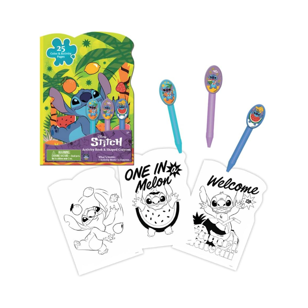 Skoodle Stitch Disney Activity Book with Shaped Crayons for Kids, Multicolor
