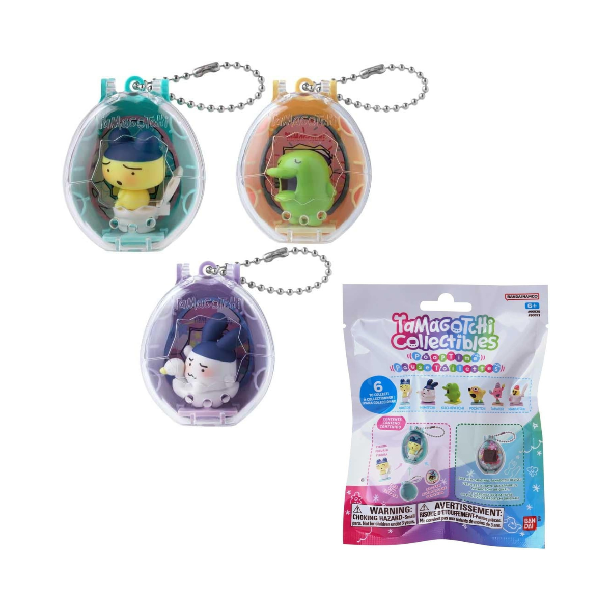 Tamagotchi Collectibles Series 1 Poop Time Figures, 1 of 6 Characters to Collect, with Display Case and Sticker, Ages 6+