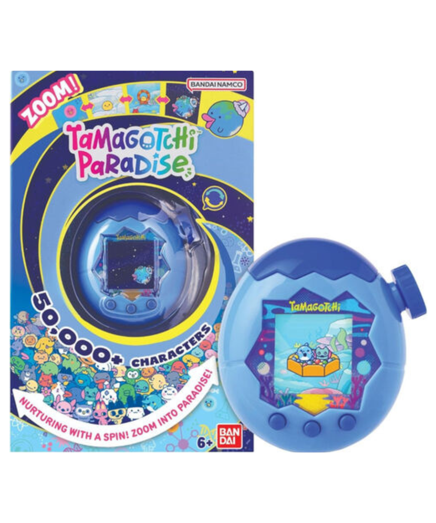 Bandai - Tamagotchi Paradise Eau - Virtual Animal to Raise - Tamagotchi with Zoom Wheel - Interactive Toy in French - Water Model Blue - Children's Toy 6 Years and Above - 43422