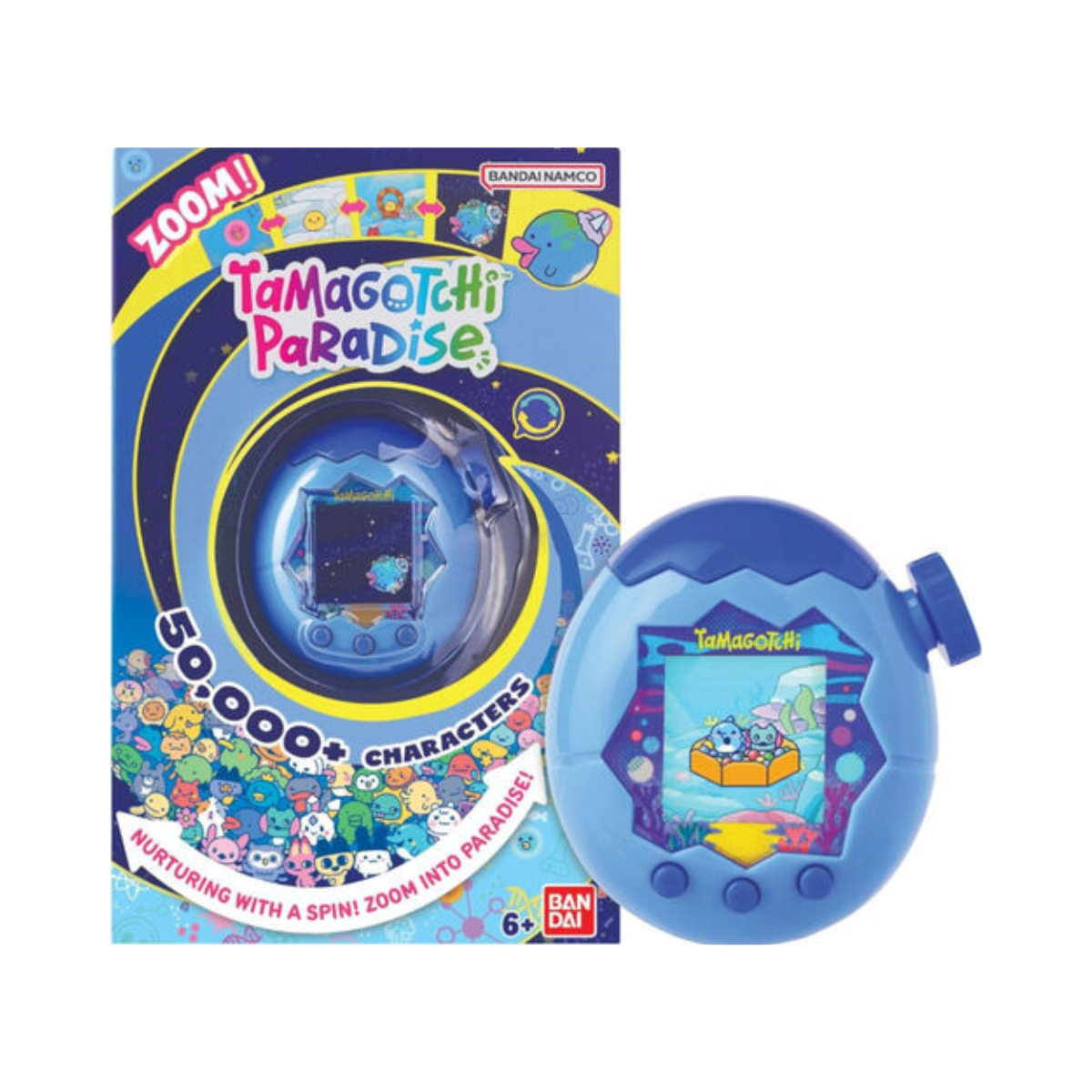 Bandai - Tamagotchi Paradise Eau - Virtual Animal to Raise - Tamagotchi with Zoom Wheel - Interactive Toy in French - Water Model Blue - Children's Toy 6 Years and Above - 43422