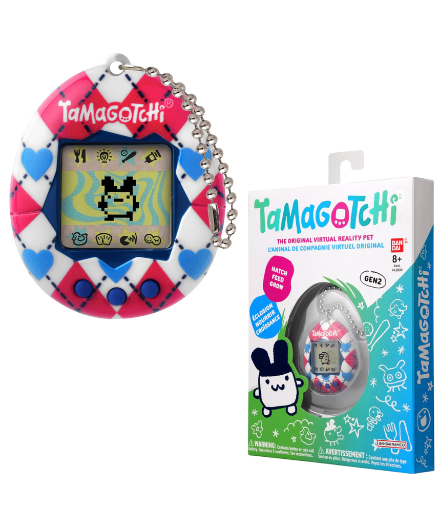 BANDAI Tamagotchi Argyle Heart Virtual Pet 42981 Electronic Toy Ideal for Ages 6+ Zoom into Paradise to Surround Your Electronic Pet