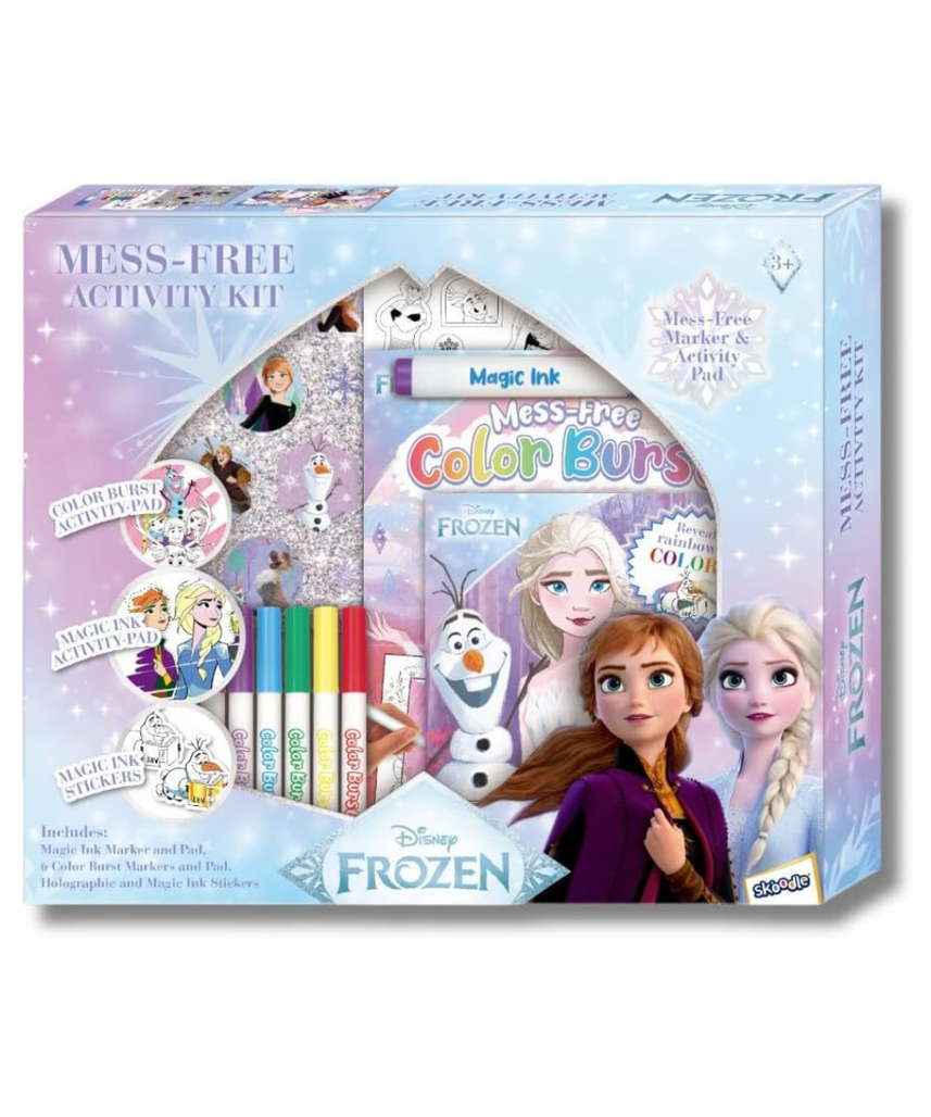 Disney Frozen Mess-Free Magic Ink Activity Kit - Color Burst Markers, Magic Ink Pad & Stickers - Creative Arts and Crafts Set for Kids, Girls & Boys