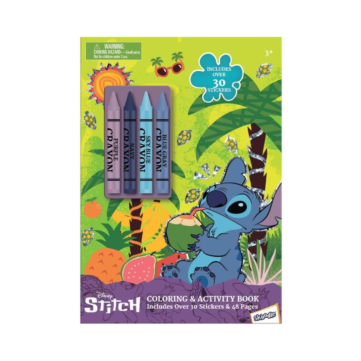 Skoodle Stitch Disney Coloring and Activity Book with Crayons for Kids, Multicolor