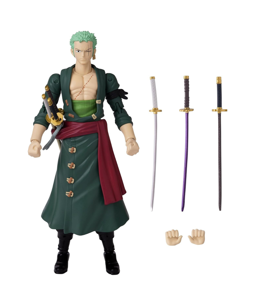 BANDAI One Piece Anime Heroes 6.5 Inches Roronoa Zoro, Multicolor, 36932