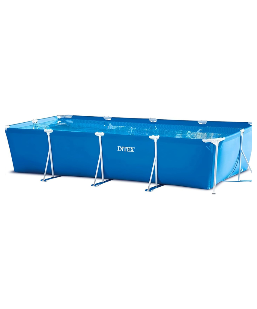 Intex 28273NP Rectangular Frame Pool – 17.7 x 86.6 x 33.1 inches (450 x 220 x 84 cm), Durable Above-Ground Pool for Summer Fun