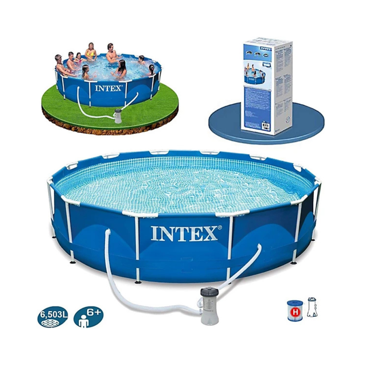 Intex 28212UK Metal Frame Pool Set, Blue, 12 ft x 30-Inch