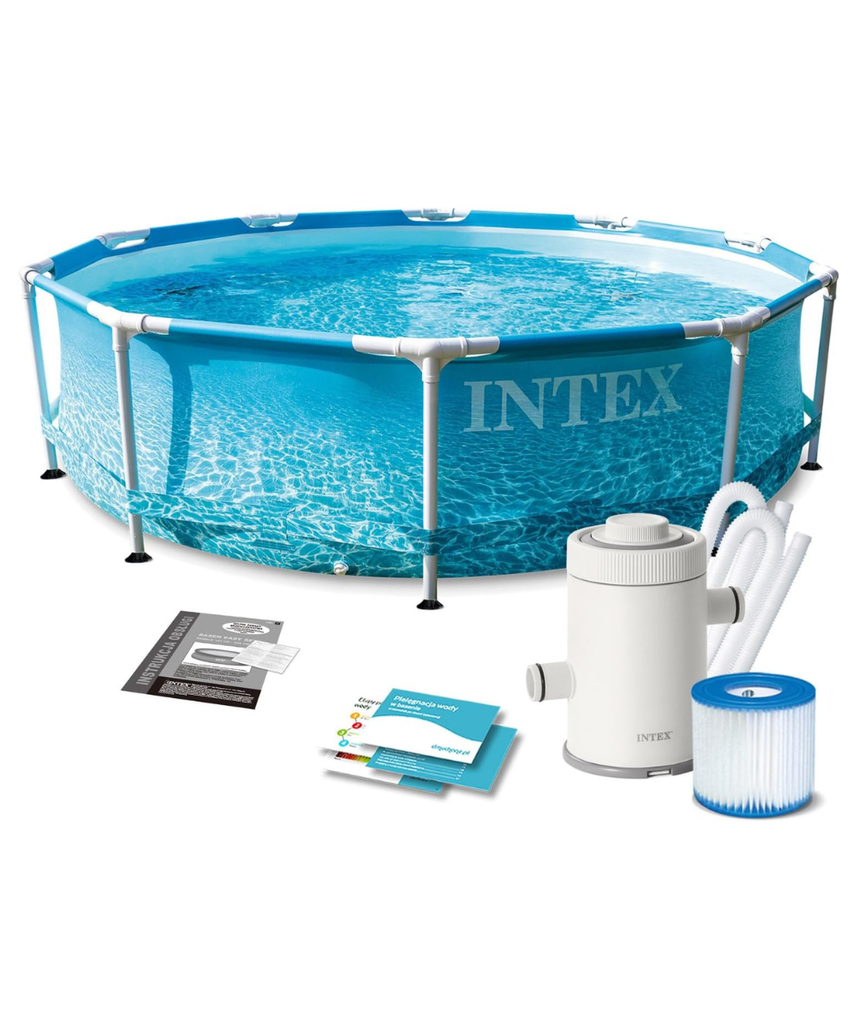 Intex 10 Ft X 30-Inch Beachside Metal Frame Pool Set