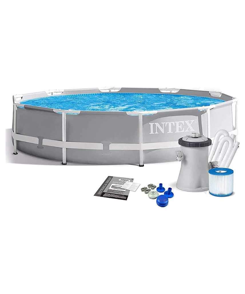 Intex 10Ft X 30In Prism Frame Pool Set, Grey, 26702Uk